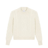 White cable knit cashmere sweater for women | Mila | Linnea Lund