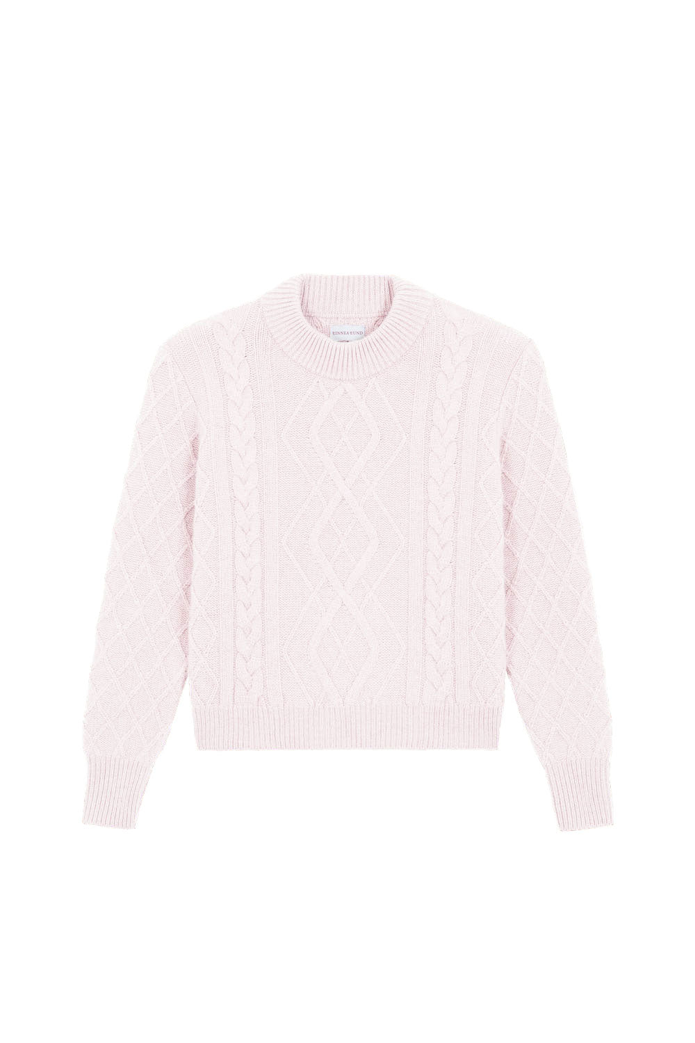 Light pink cable knit cashmere sweater for women | Mila | Linnea Lund