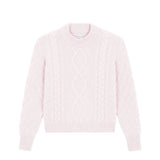Light pink cable knit cashmere sweater for women | Mila | Linnea Lund