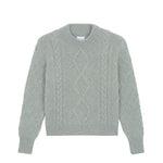 Light grey cable knit cashmere sweater for women | Mila | Linnea Lund