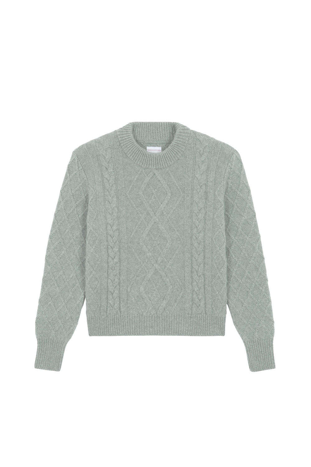Light grey cable knit cashmere sweater for women | Mila | Linnea Lund