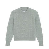 Light grey cable knit cashmere sweater for women | Mila | Linnea Lund
