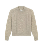 Dark beige cable knit cashmere sweater for women | Mila | Linnea Lund
