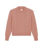 Rose gold cable knit cashmere sweater for women | Mila | Linnea Lund