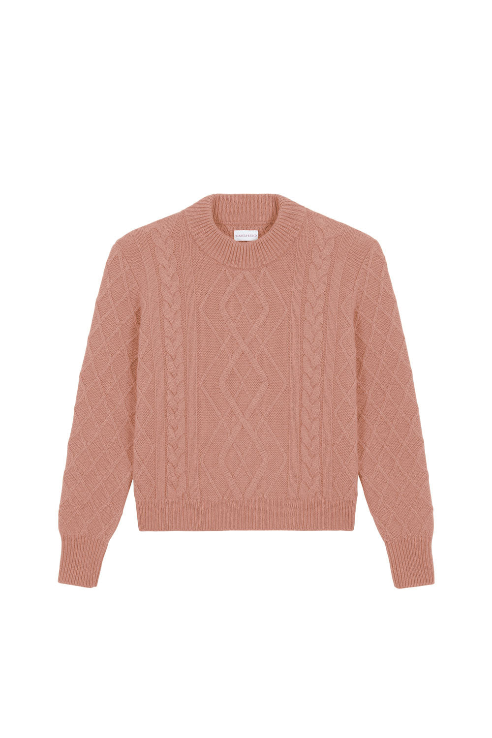 Rose gold cable knit cashmere sweater for women | Mila | Linnea Lund