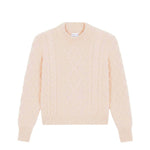 Powder pink cable knit cashmere sweater for women | Mila | Linnea Lund