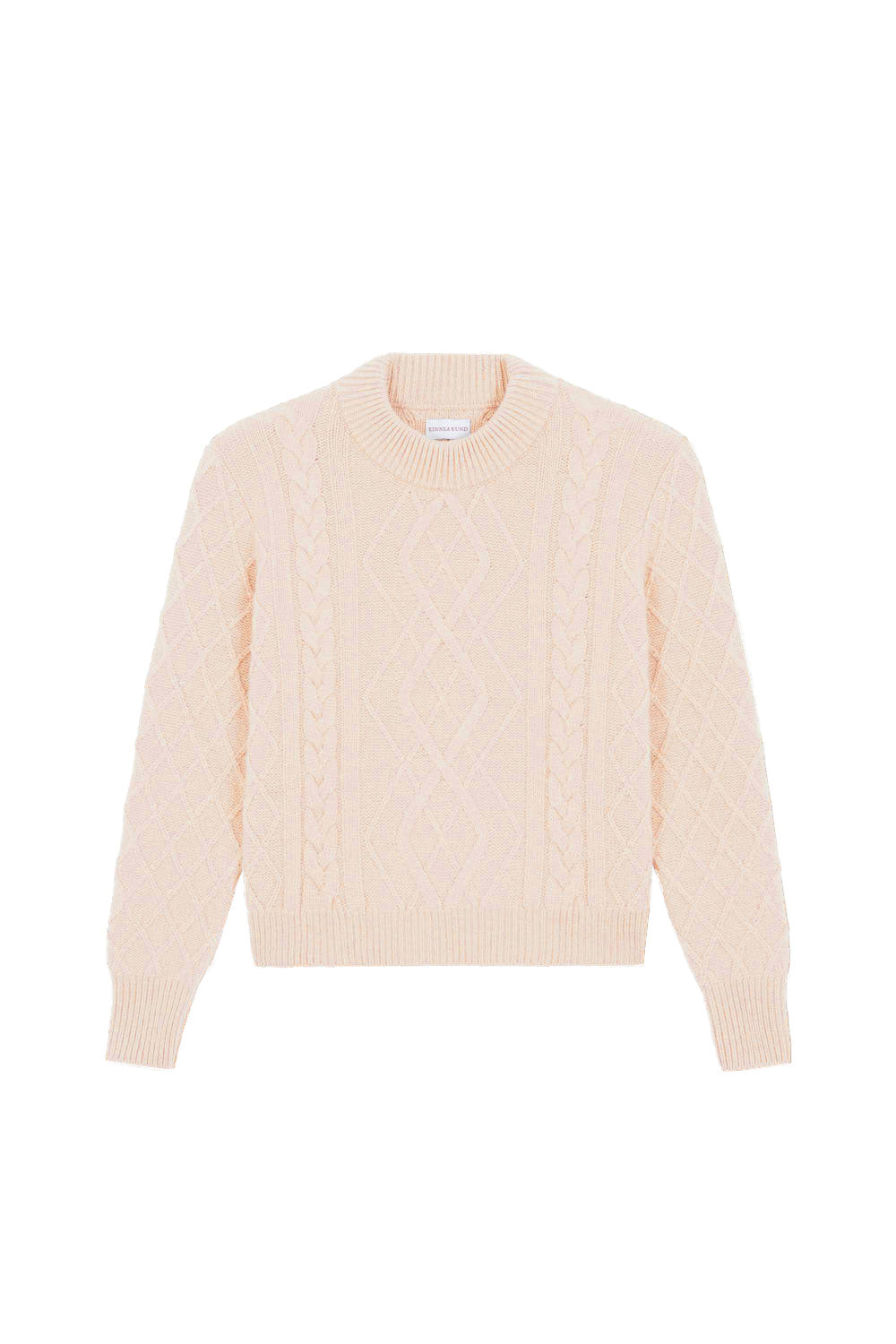 Powder pink cable knit cashmere sweater for women | Mila | Linnea Lund