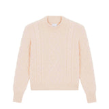 Powder pink cable knit cashmere sweater for women | Mila | Linnea Lund