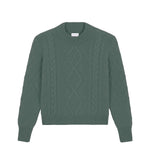 Verdigris cable knit cashmere sweater for women | Mila | Linnea Lund