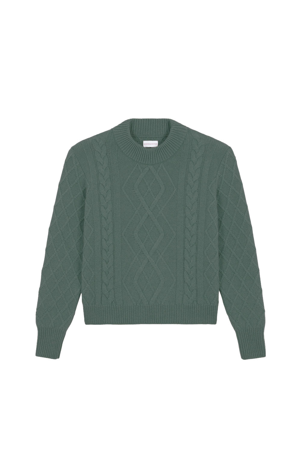 Verdigris cable knit cashmere sweater for women | Mila | Linnea Lund