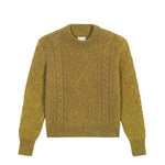 Ocher green cable knit cashmere sweater for women | Mila | Linnea Lund