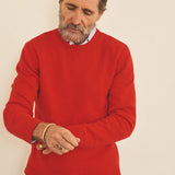 Flash pink men cashmere sweater - front view | Mimmi | Linnea Lund