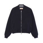Midnight blue cashmere bomber - packshot | Elle Macpherson x Linnea Lund