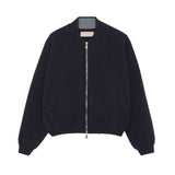 Midnight blue cashmere bomber - packshot | Elle Macpherson x Linnea Lund