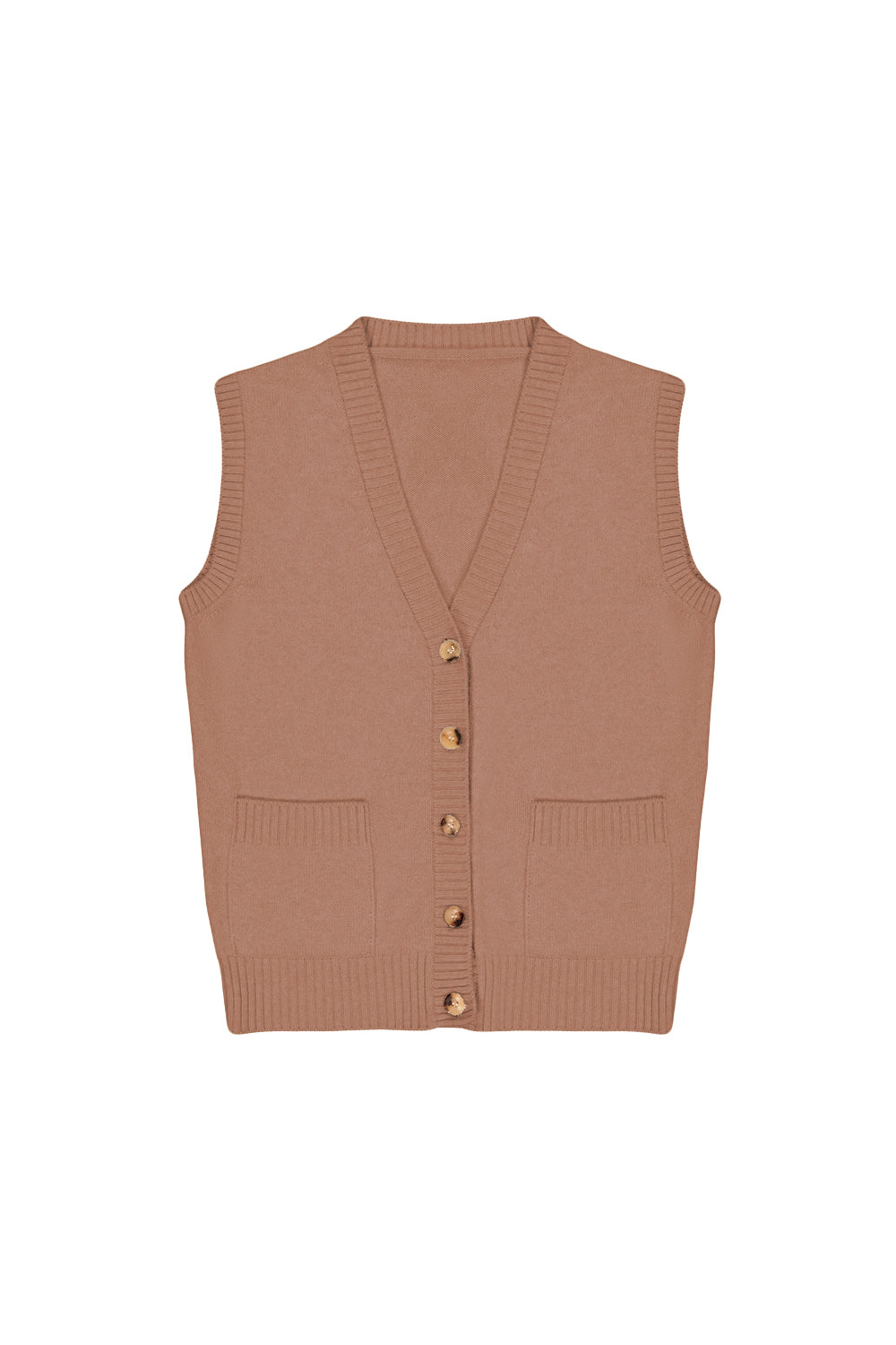 rose gold sleeveless cashmere cardigan women | Nicolas | Linnea Lund