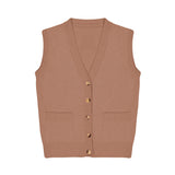 rose gold sleeveless cashmere cardigan women | Nicolas | Linnea Lund