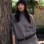 Turtleneck brown cashmere oversize sweater | Nina | Linnea Lund