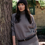 Turtleneck brown cashmere oversize sweater | Nina | Linnea Lund