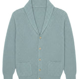 Aqua color cashmere cardigan men - packshot | Philippe | Linnea Lund