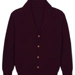 bordeaux red cashmere cardigan men - packshot | Emilie | Linnea Lund