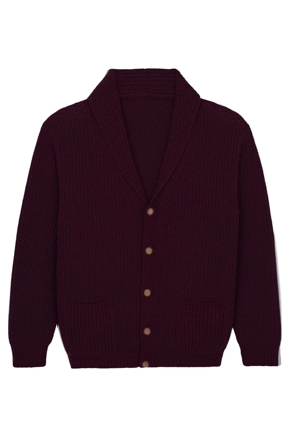 bordeaux red cashmere cardigan men - packshot | Emilie | Linnea Lund