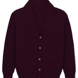 bordeaux red cashmere cardigan men - packshot | Emilie | Linnea Lund
