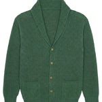 Green cashmere cardigan men - packshot | Philippe | Linnea Lund