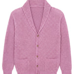 Bubble gum pink cashmere cardigan men - packshot | Philippe | Linnea Lund
