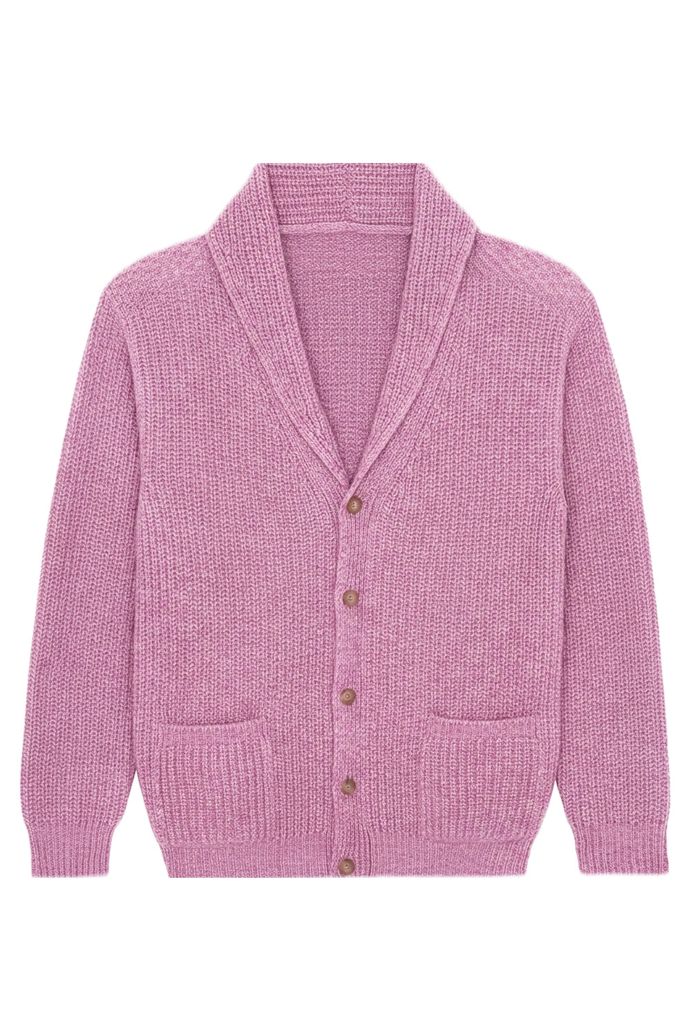 Bubble gum pink cashmere cardigan men - packshot | Philippe | Linnea Lund