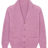 Bubble gum pink cashmere cardigan men - packshot | Philippe | Linnea Lund