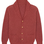 Red ochre cashmere cardigan men - packshot | Philippe | Linnea Lund