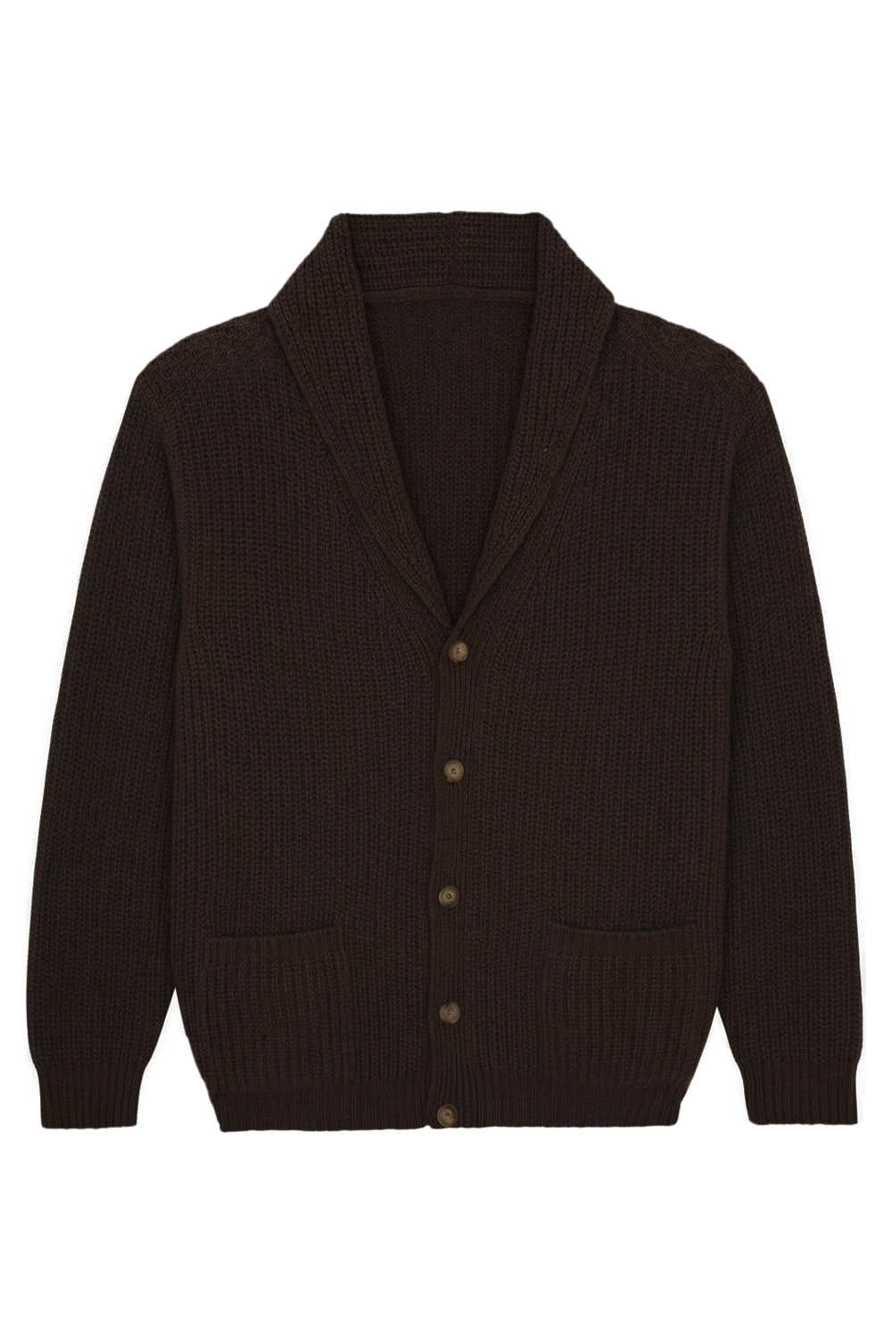 Brown chocolate cashmere cardigan men - packshot | Philippe | Linnea Lund