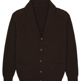 Brown chocolate cashmere cardigan men - packshot | Philippe | Linnea Lund