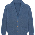 Blue denim cashmere sweater men - packshot | Philippe | Linnea Lund