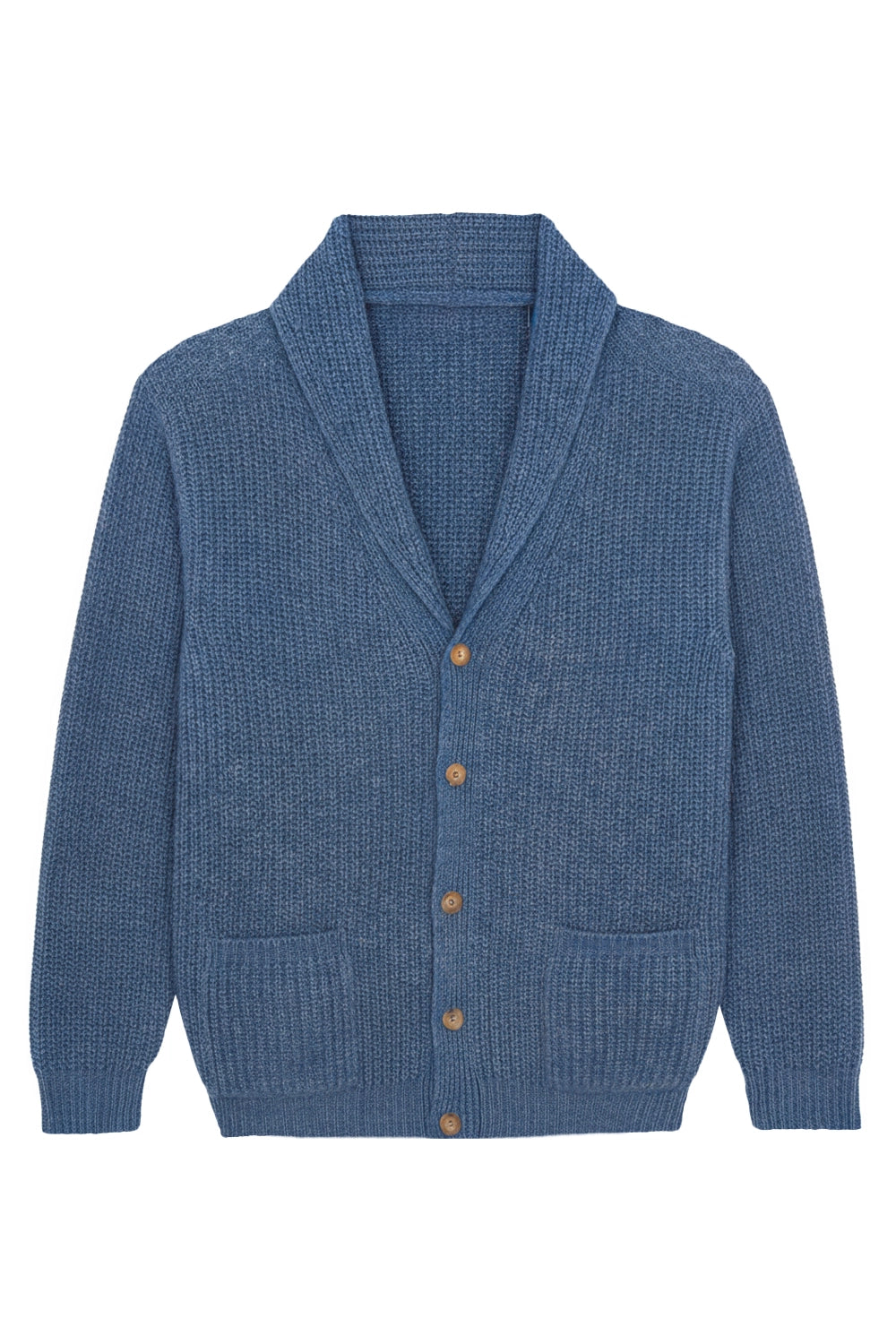 Blue denim cashmere sweater men - packshot | Philippe | Linnea Lund