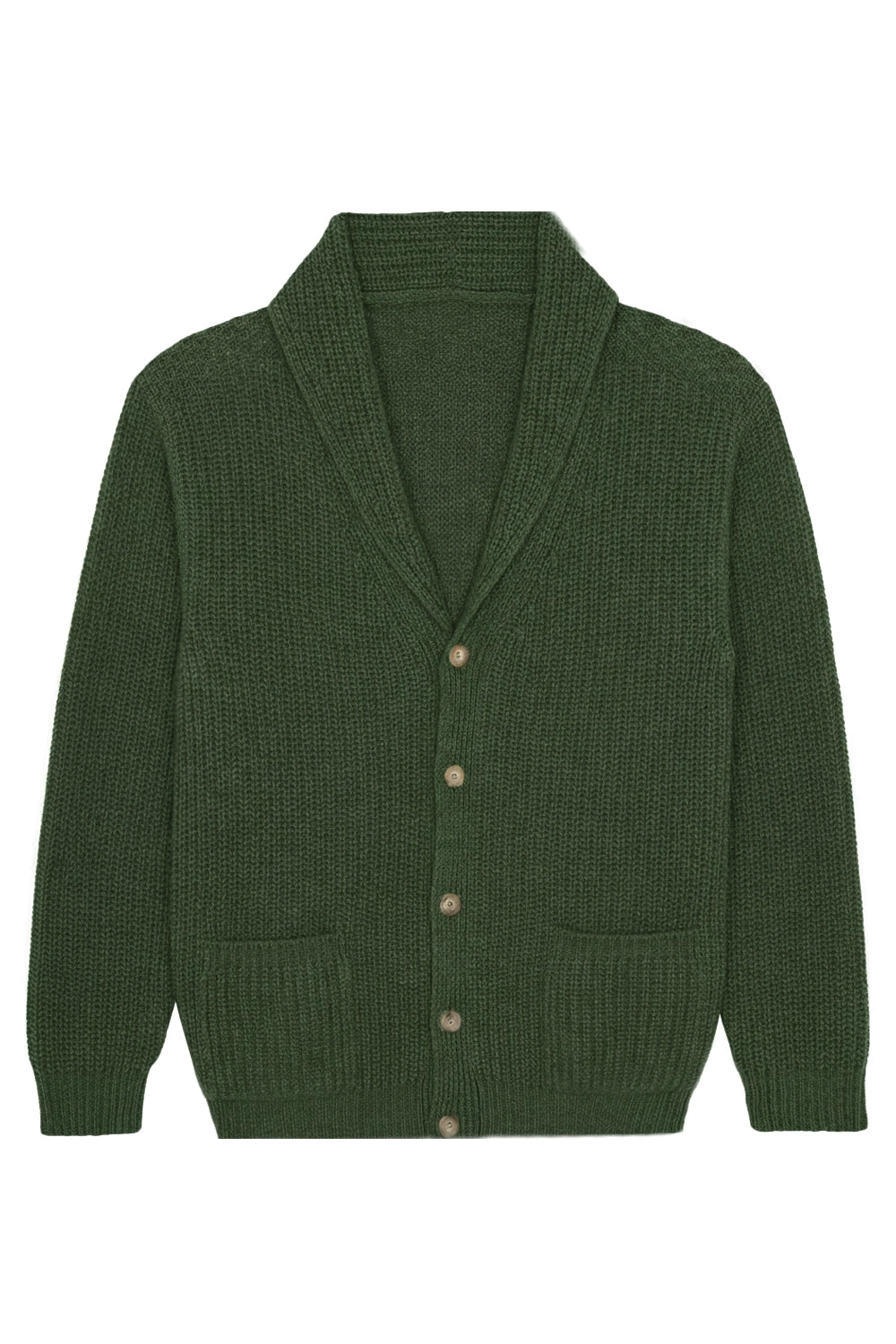 Green cashmere cardigan men - packshot | Philippe | Linnea Lund