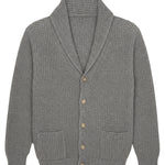Grey cashmere cardigan men - packshot | Philippe | Linnea Lund