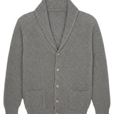Grey cashmere cardigan men - packshot | Philippe | Linnea Lund