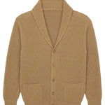 Brown macchiato color cashmere cardigan men - packshot | Philippe | Linnea Lund