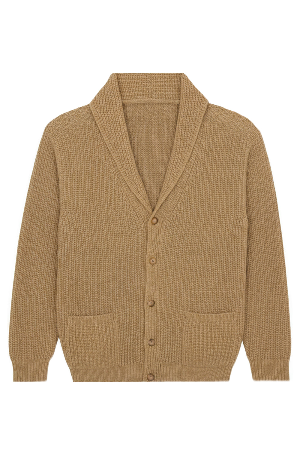 Brown macchiato color cashmere cardigan men - packshot | Philippe | Linnea Lund