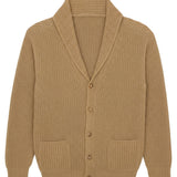 Brown macchiato color cashmere cardigan men - packshot | Philippe | Linnea Lund
