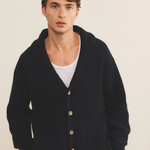 navy blue cashmere cardigan men - front view | Philippe | Linnea Lund
