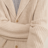 beige cashmere cardigan men - focus | Philippe | Linnea Lund