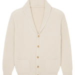 White cashmere cardigan men - packshot | Philippe | Linnea Lund