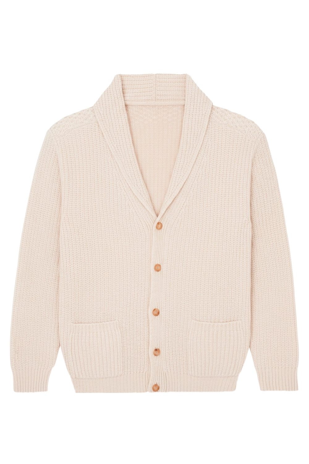 Light salmon pink color cashmere cardigan men - packshot | Philippe | Linnea Lund