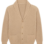 Light camel cashmere cardigan men - packshot | Philippe | Linnea Lund