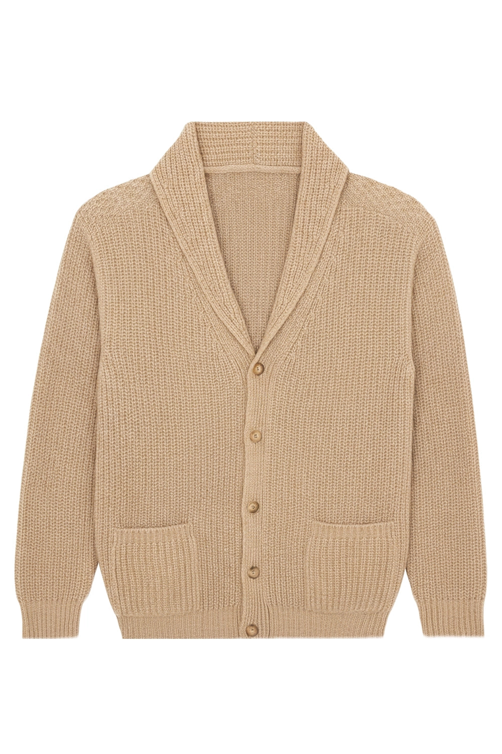 Light camel cashmere cardigan men - packshot | Philippe | Linnea Lund