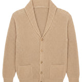Light camel cashmere cardigan men - packshot | Philippe | Linnea Lund