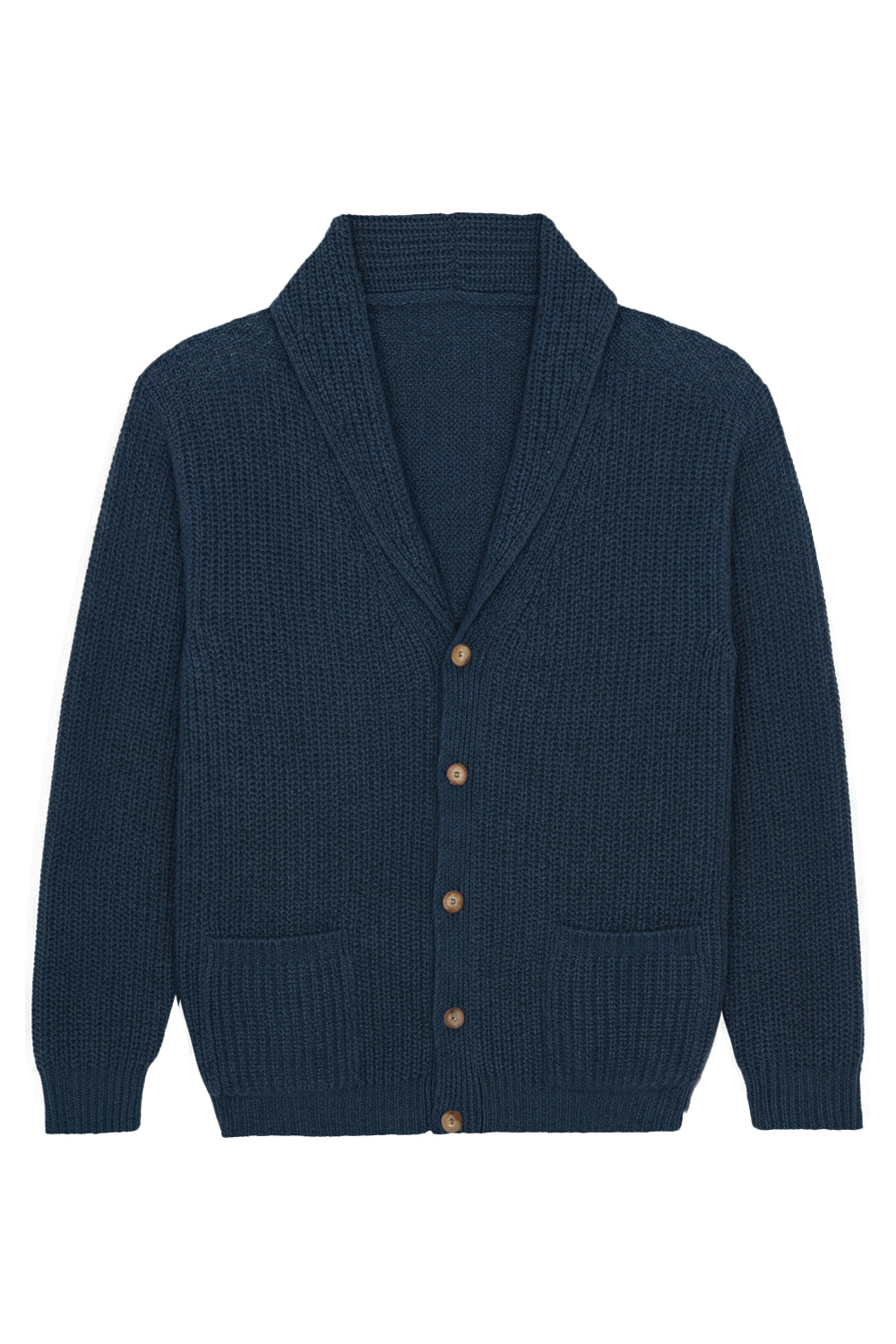 Dark steal blue cashmere cardigan men - packshot | Philippe | Linnea Lund