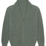 Verdigris cashmere cardigan men - packshot | Philippe | Linnea Lund
